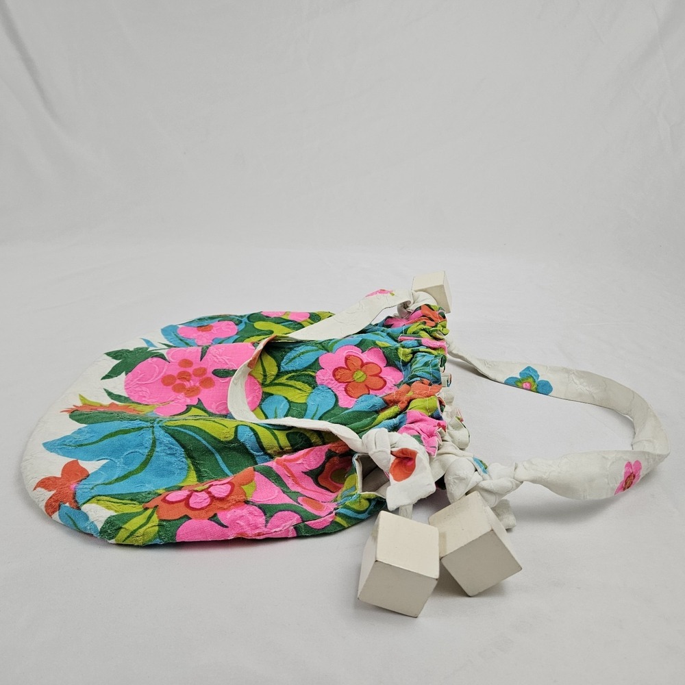 Hippie Handbag Handmade Floral Fabric Purse Retro Coquette Vintage Boho - Picture 7 of 13
